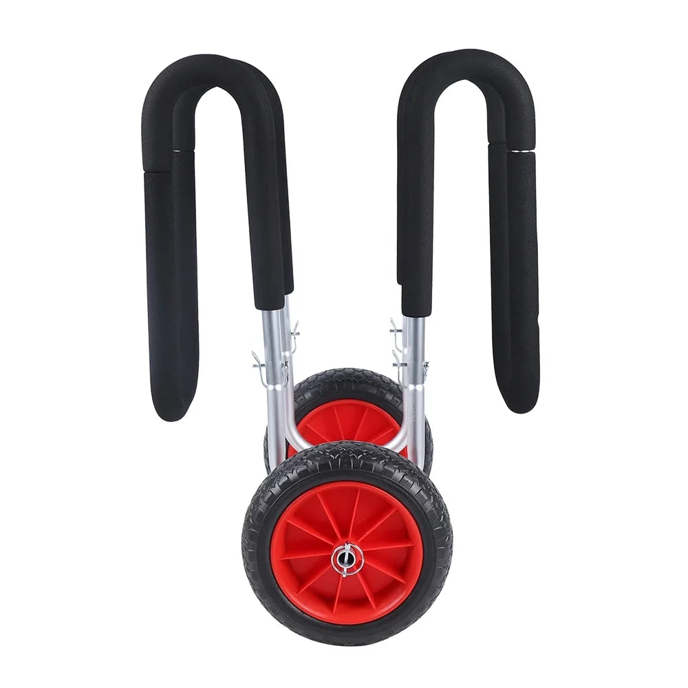 Solid Paddle Trailer, Stand-Up Double Airless Beach Portable Wheel Aviation Beach Cart Aluminum SUP PU Carrier Veneer Cart Board Cart, Surfboard