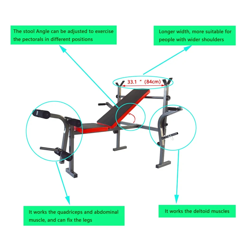 Lift Workout Weight Set INTBUYING Exercise Fitness Weight 120kg for Max Gym Bench Press Adjustable Home