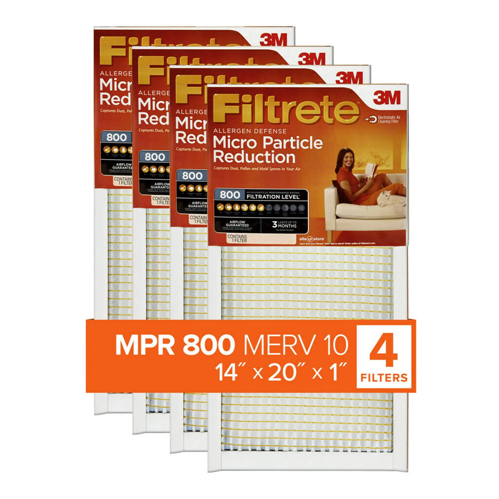 Filters 800 MERV MPR 10, Air 4 Reduction, Filter, Filtrete Particle Micro 14x20x1