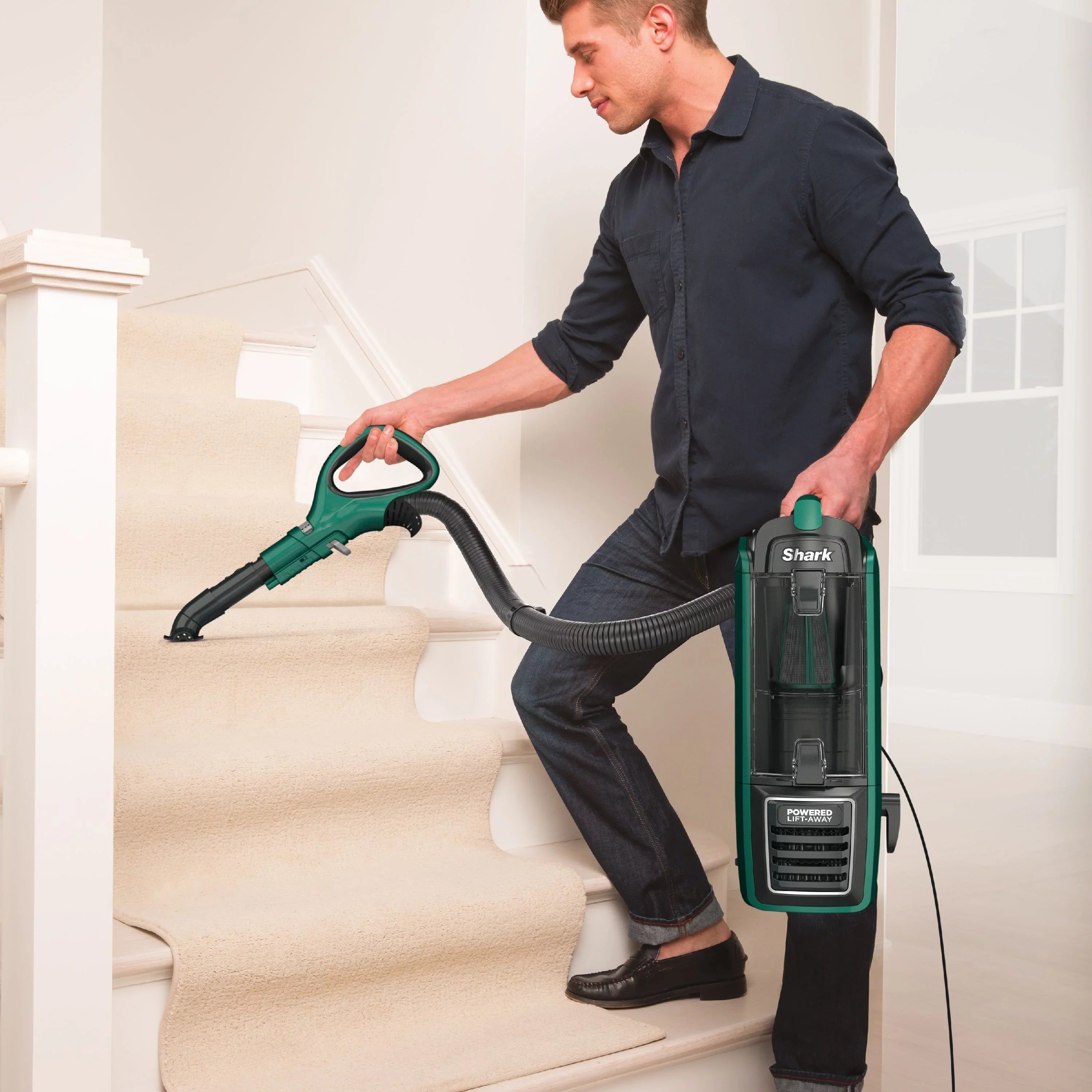 Upright Rotator with Powered Brushroll Speed Shark Lift-Away Self-Cleaning Vacuum