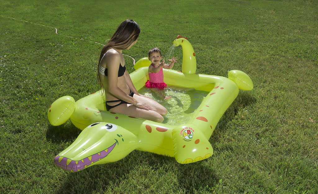 Inflatable Poolmaster Spray Pool Swimming Crocodile Kiddie