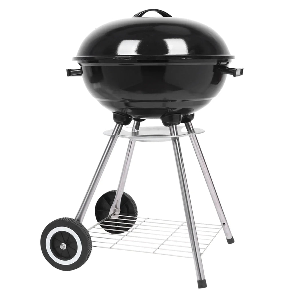 Charcoal on Storage Grill Area, Grill Steel w/ Cooking Wheels, Grill Camping inch with Grate 18 exterior BBQ