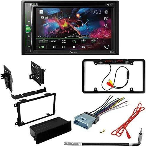 Double Receiver Touchscreen Kit/in-Dash with Oldsmobile KIT4835 AVH-241EX AM/FM Stereo Bravada Pioneer Bundle W/ Camera/Installation DVD/CD Digital Media 2002-2004 6.2" for DIN Bluetooth/Backup Car