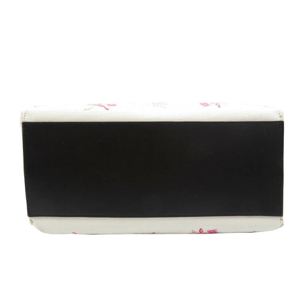 (Good) Loewe Black White Bag Canvas Leather Tote Pre-Owned Pink