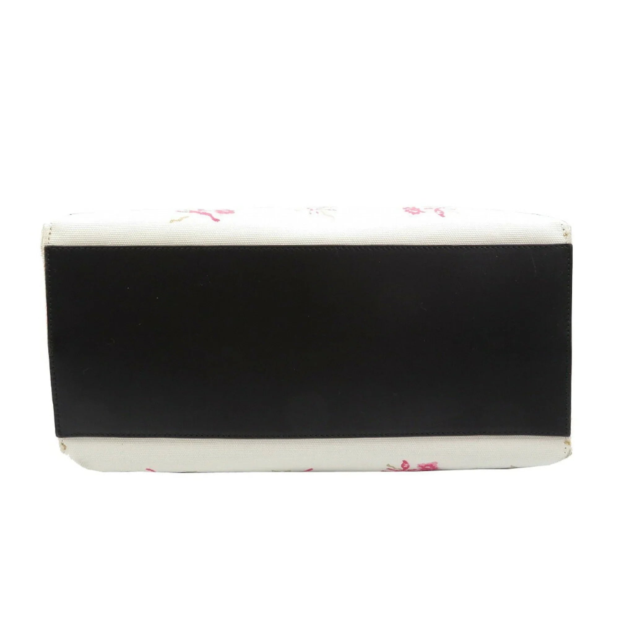 (Good) Loewe Black White Bag Canvas Leather Tote Pre-Owned Pink