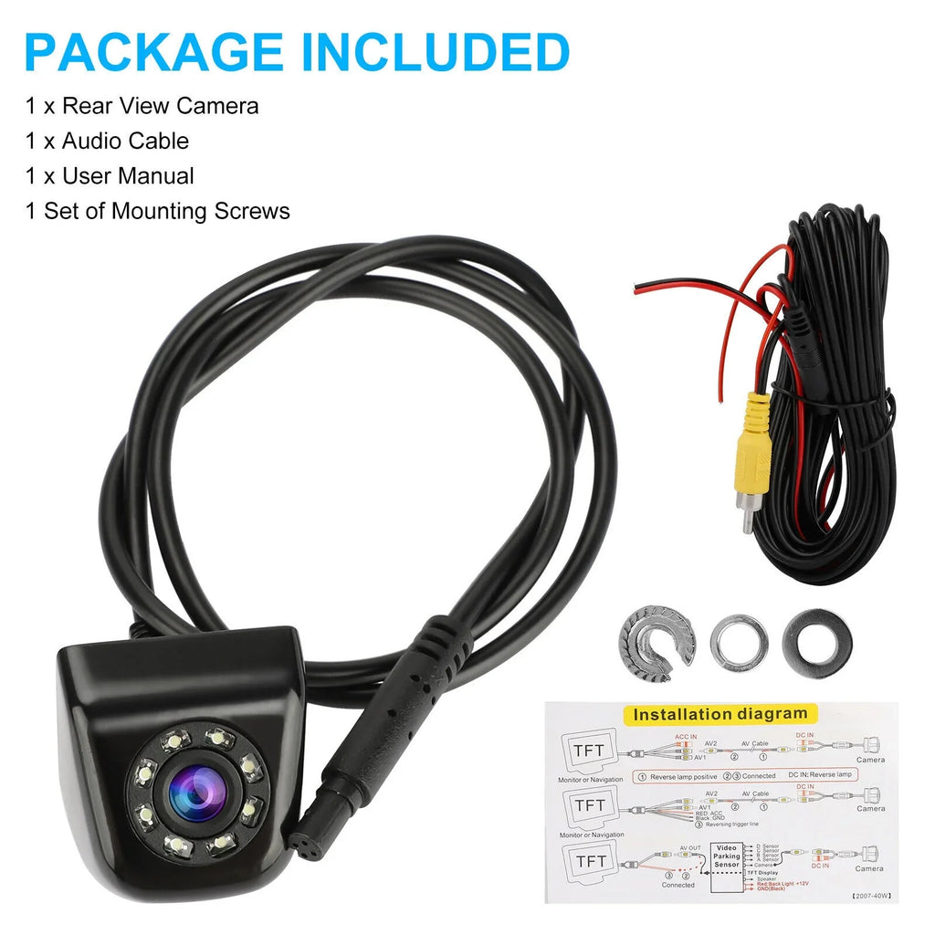 Parking Reverse Backup Rear Camera HD 170° View Vision 8LED Night Waterproof Car