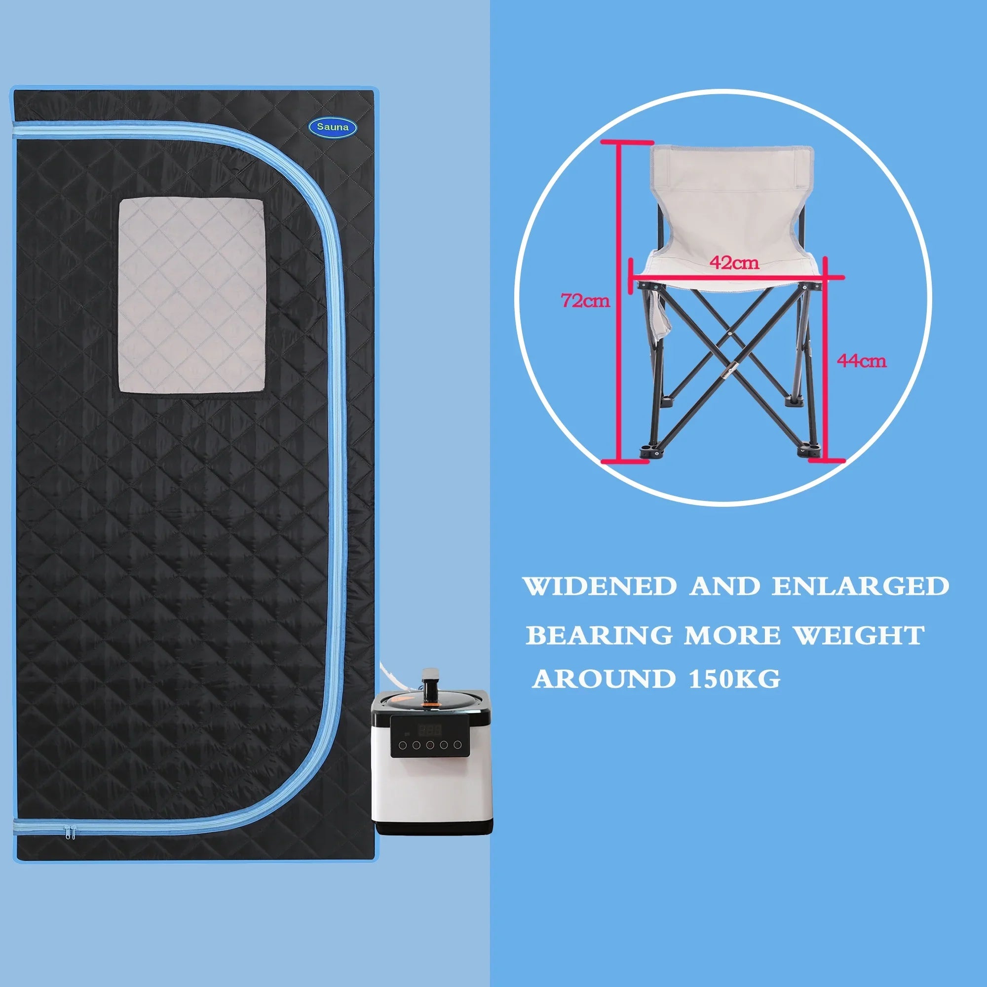 With black Steam Spa Sauna Cheelom Sauna Tent Home Sauna，Portable Body Full Box