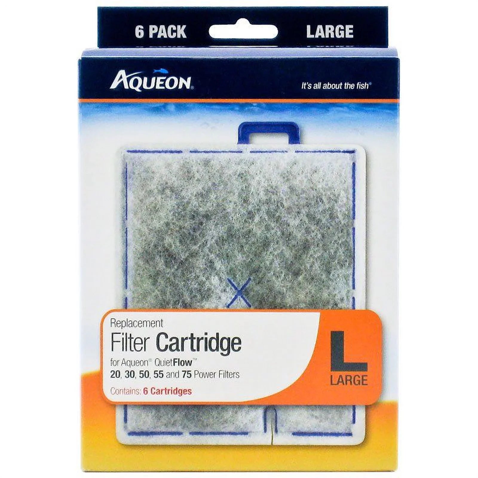 Large QuietFlow Count) of Cartridge Aqueon (6 2 Replacement Pack Filter