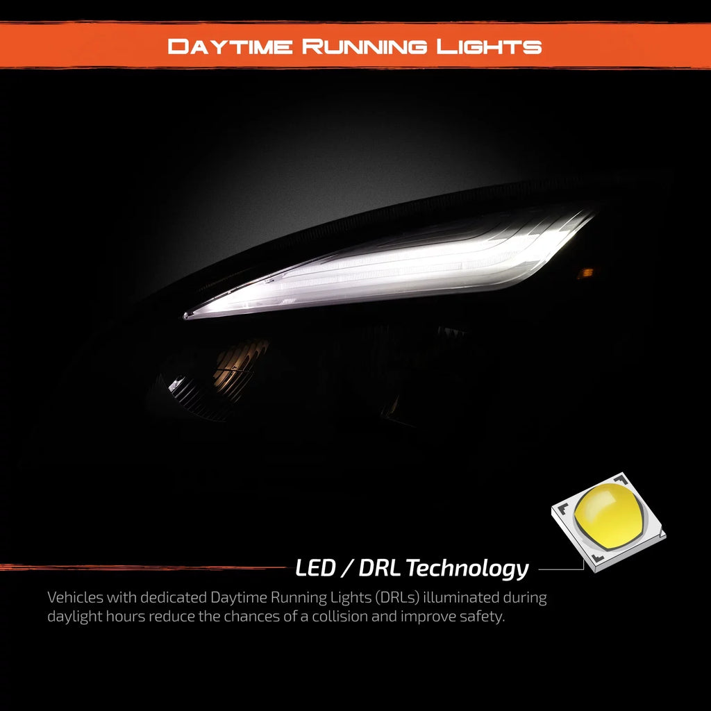 Black Driver OE Headlights - 116 Cascadia 2018-2023 113 Side 125 Housing Freightliner AKKON 126 Replacement Fits Full-LED -