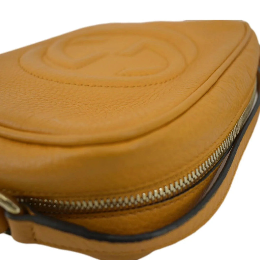308364 Soho Pre-owned Orange Leather Bag Crossbody Camera Disco