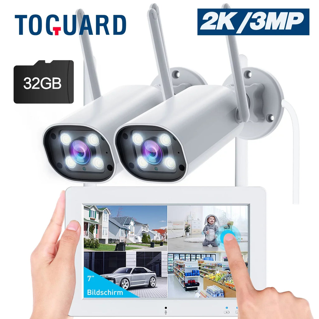 Remote 1080P Waterproof Vision, W300 Alert, Surveillance Alert Toguard Security NVR with Wi-Fi Access, System & (Only 8CH Motion Night Wi-Fi) Supports Email Camera CCTV Detection 4Pc, 2.4GHz