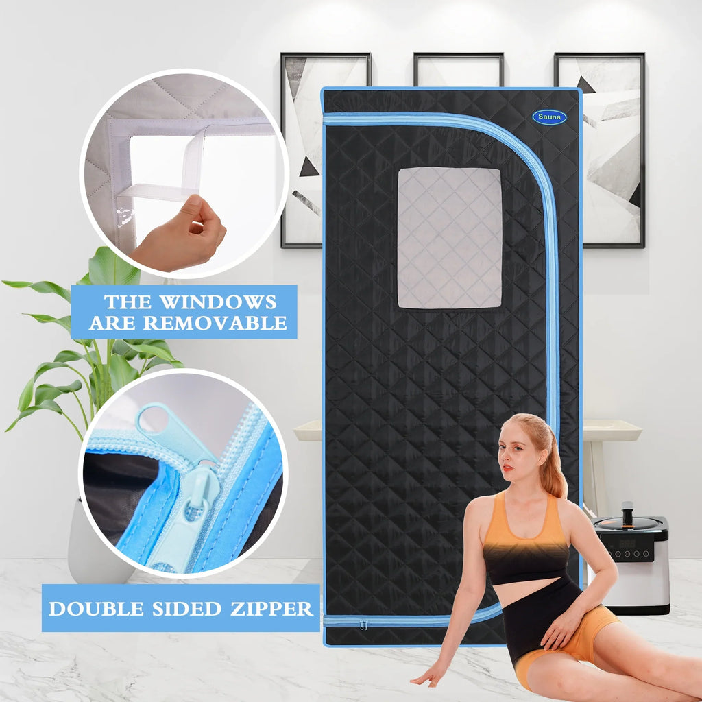 With black Steam Spa Sauna Cheelom Sauna Tent Home Sauna，Portable Body Full Box