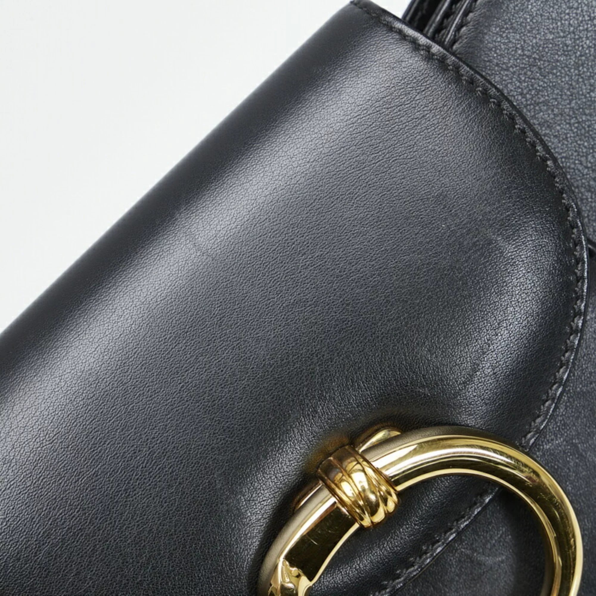 Pre-Owned gold (Good) handbag leather Panthère ladies CARTIER Cartier black