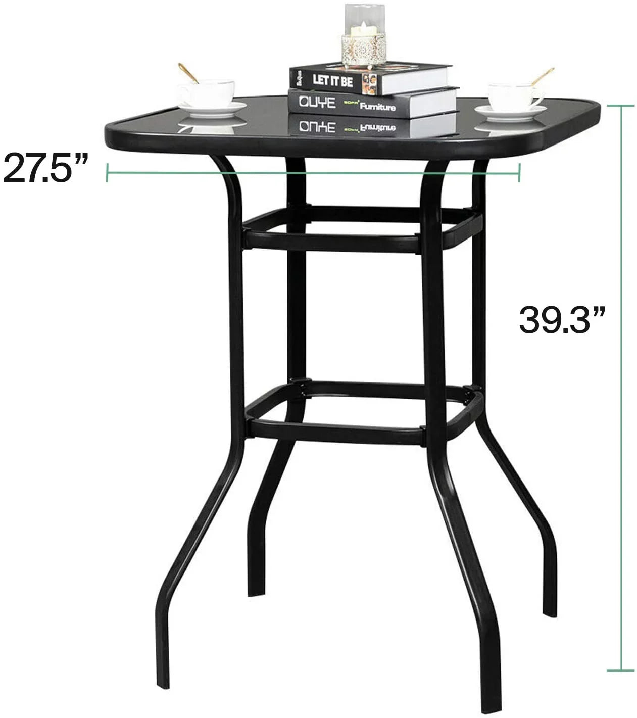 With Resistance Finish Glass Table Ashlee Bar Metal liquid