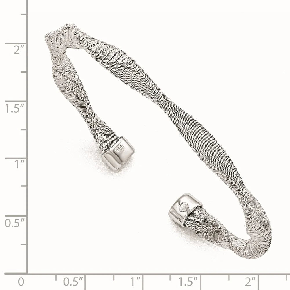 for Auriga 925 Twisted Sterling Textured Silver Women Bracelet Cuff &