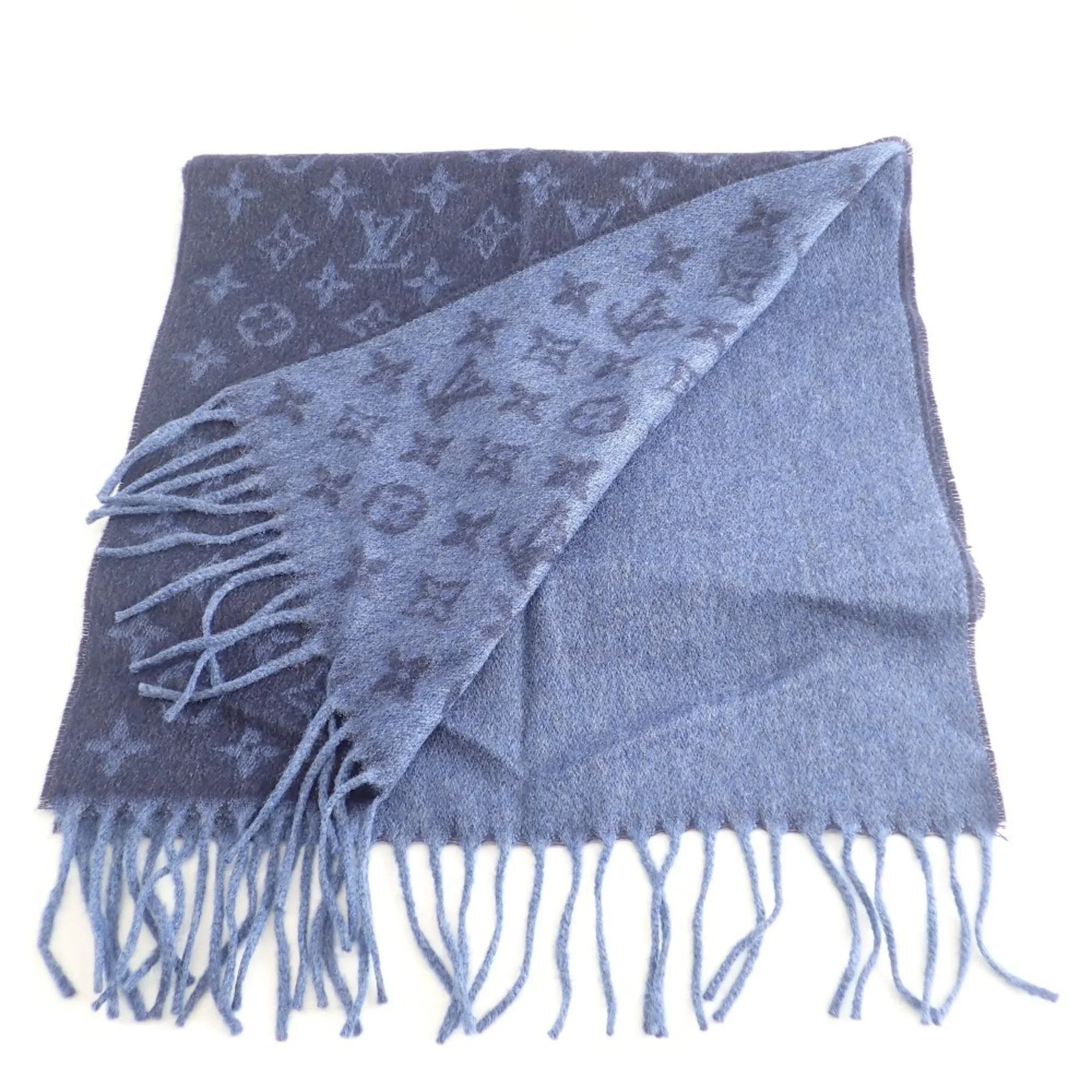 Blue Pre-Owned Marine Monogram (Good) Men's M70257 Gradient Scarf