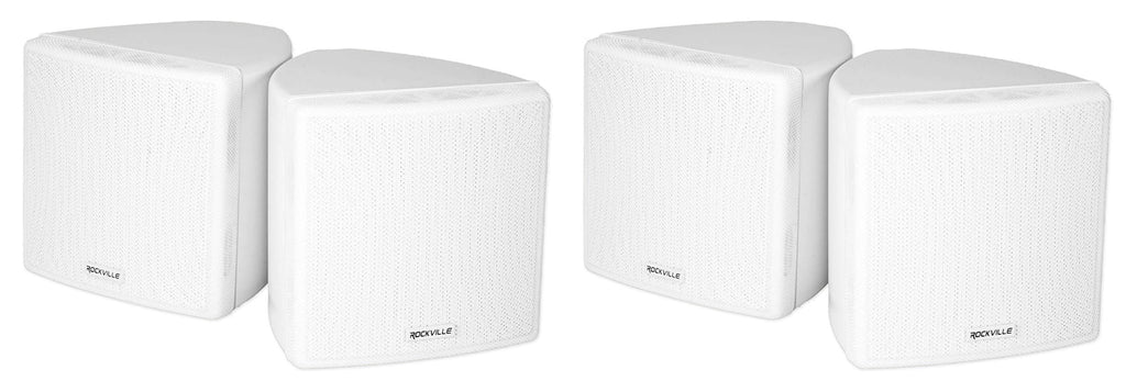 Mount Swivel Speakers Wall 70v Commercial 4 Cube Rockville Restaurant 3.5" White