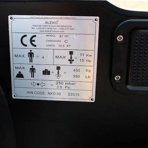 Person 8.4 - ALEKO Red feet Floor BT250RBK with Black Boat Aluminum Inflatable and 3