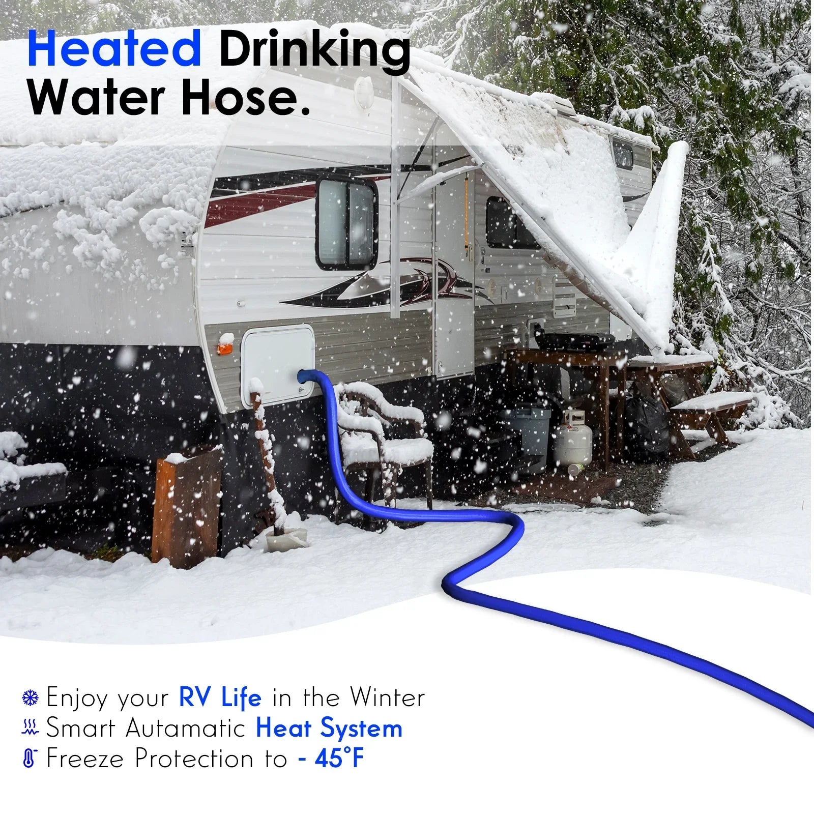 Hose,Rv liquid Accessories, for ,Antifreeze Drinking Hose,Rv Heated liquid RV,-45 100FT liquid Garden Rv Hose