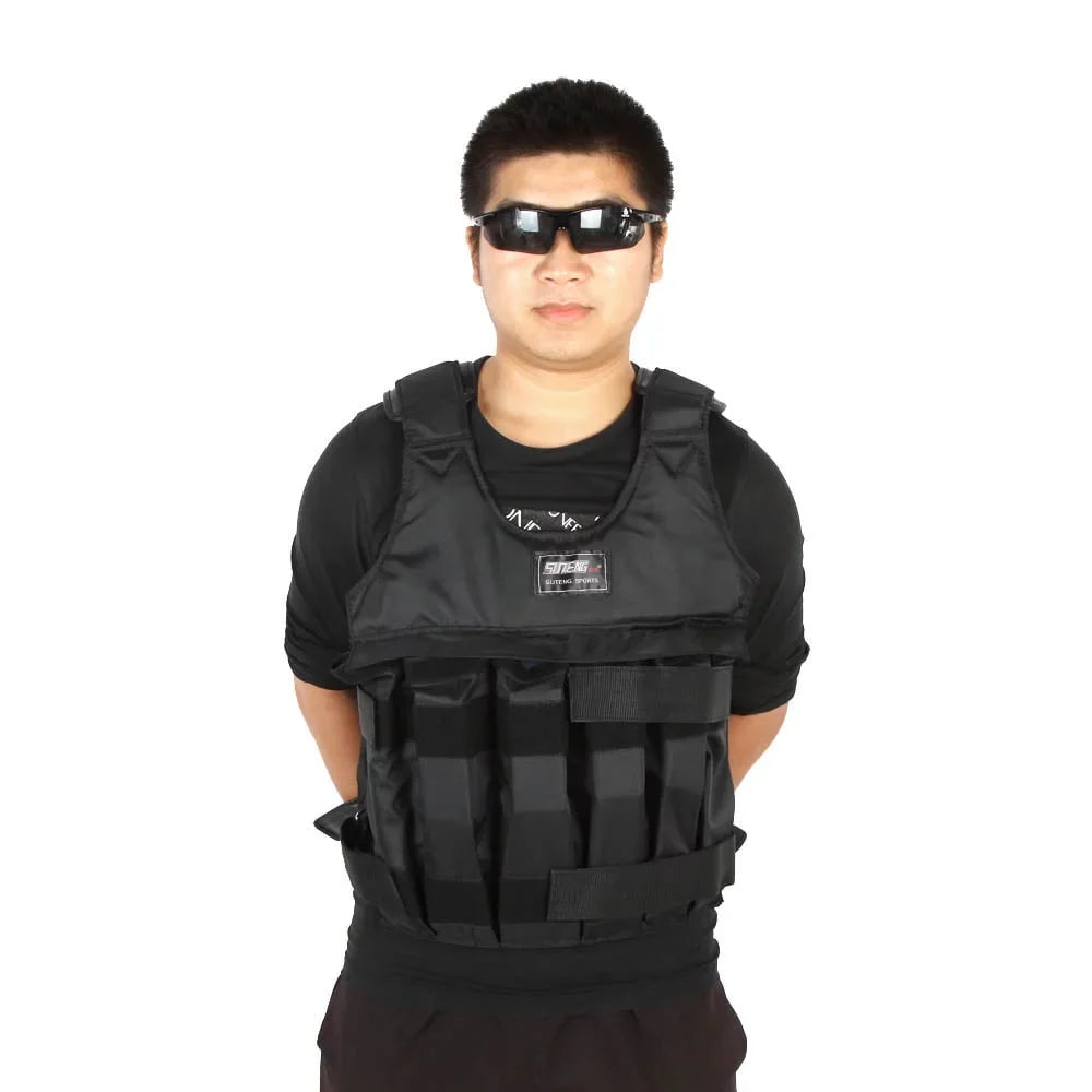 Adjustable 50kg Exercise Vest Max - apparel Training, Weighted Loading Invisible for SUTENG Weightloading and Boxing Sand