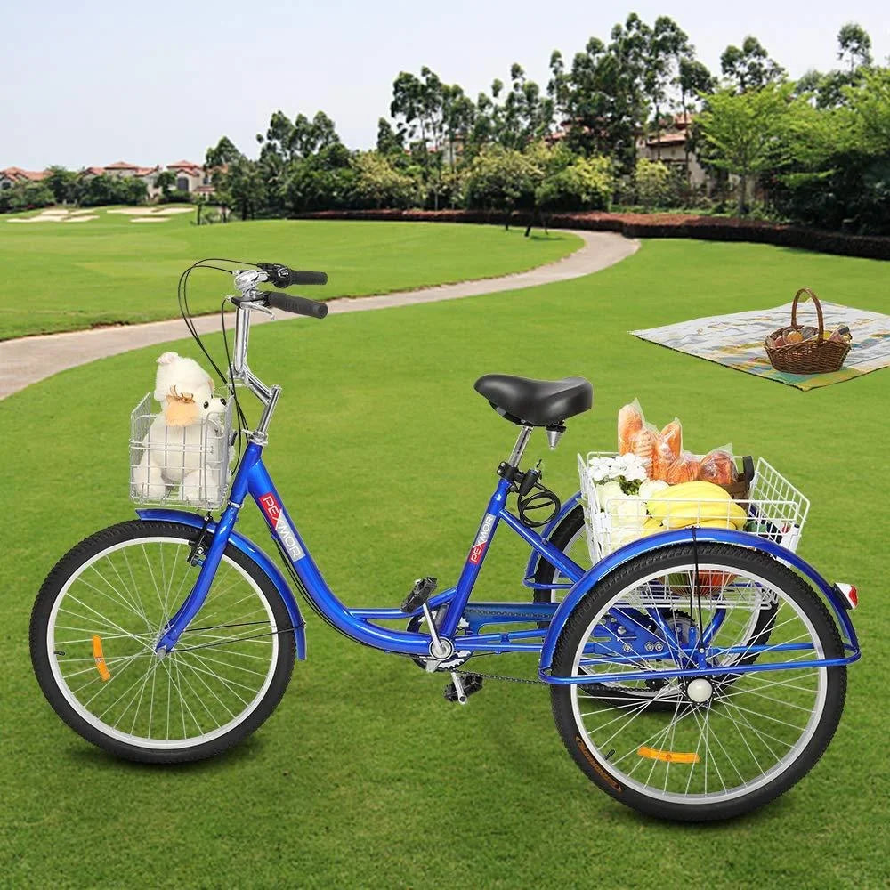 26-Inch Women's SalonMore Men's Bike, Wheel Blue Tricycle Adult