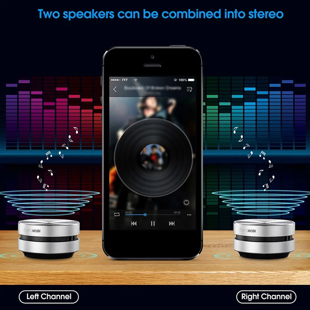 Sound Portable Packs MOBI BT 2 Stereo Box Sound Speaker Mic Built-in Silver Loud Conduction Wirelessly Mini Speakers Dura Bone