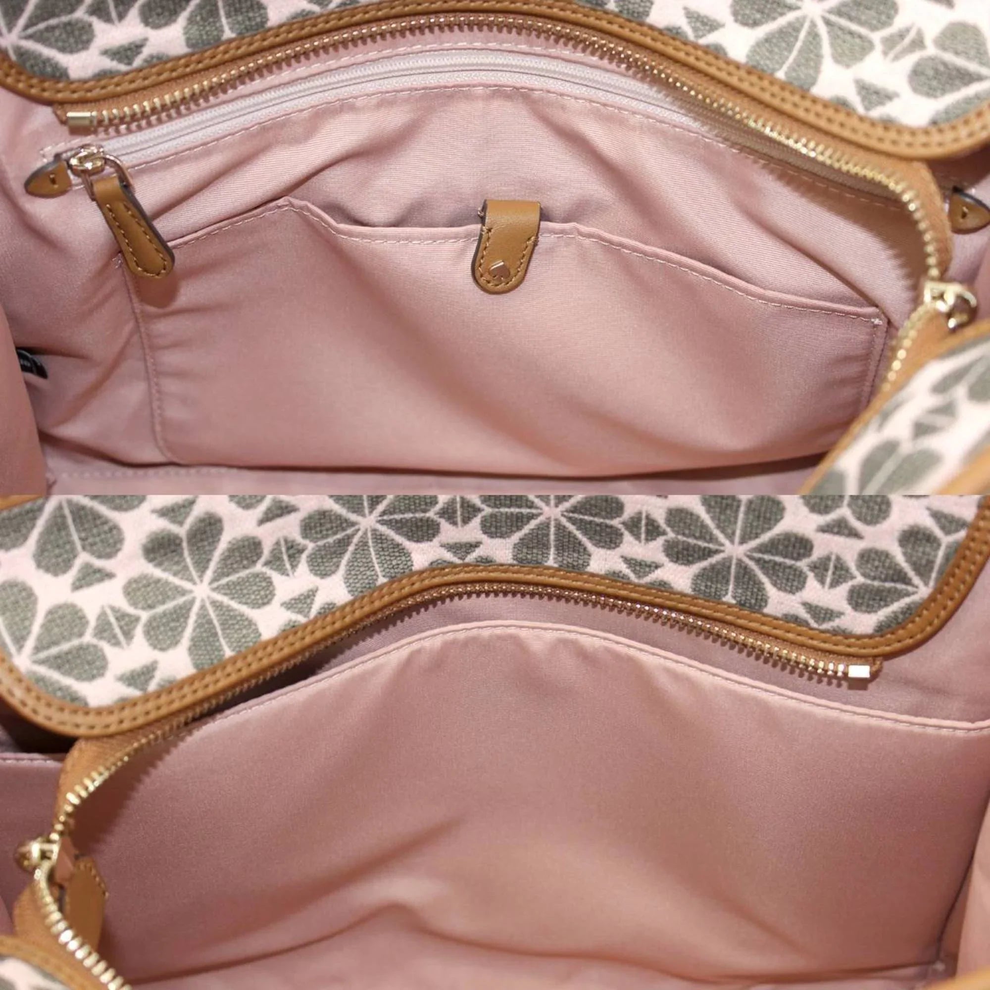 (Good) brown jacquard spade x flower Spade shoulder women's Pre-Owned collection KS pink bag Kate leather tote