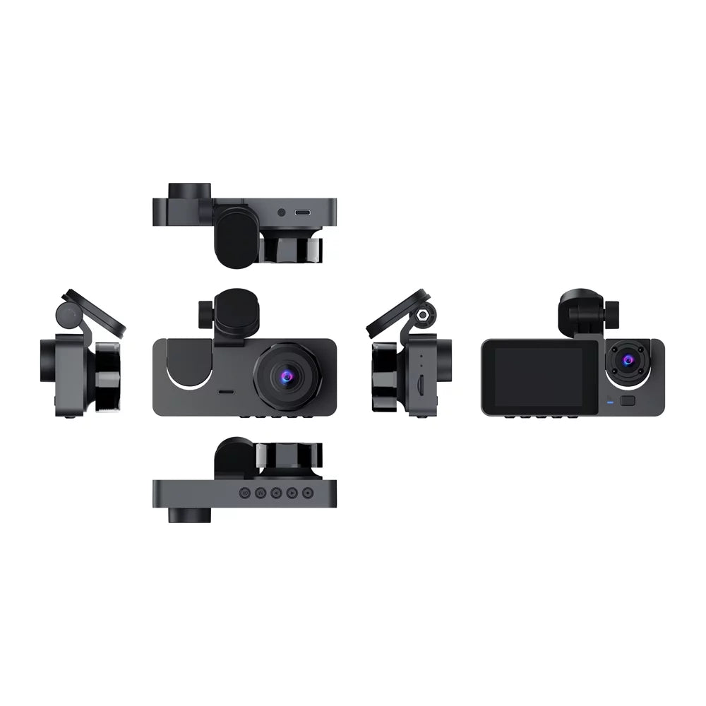 Shinysix DVR Rear Driving & Night-Vision Inside Camera Dashcam Detection Recorder Lock Motion Loop Inch 1080P 2 Recording Screen Camera Front Dash Support One-Key &