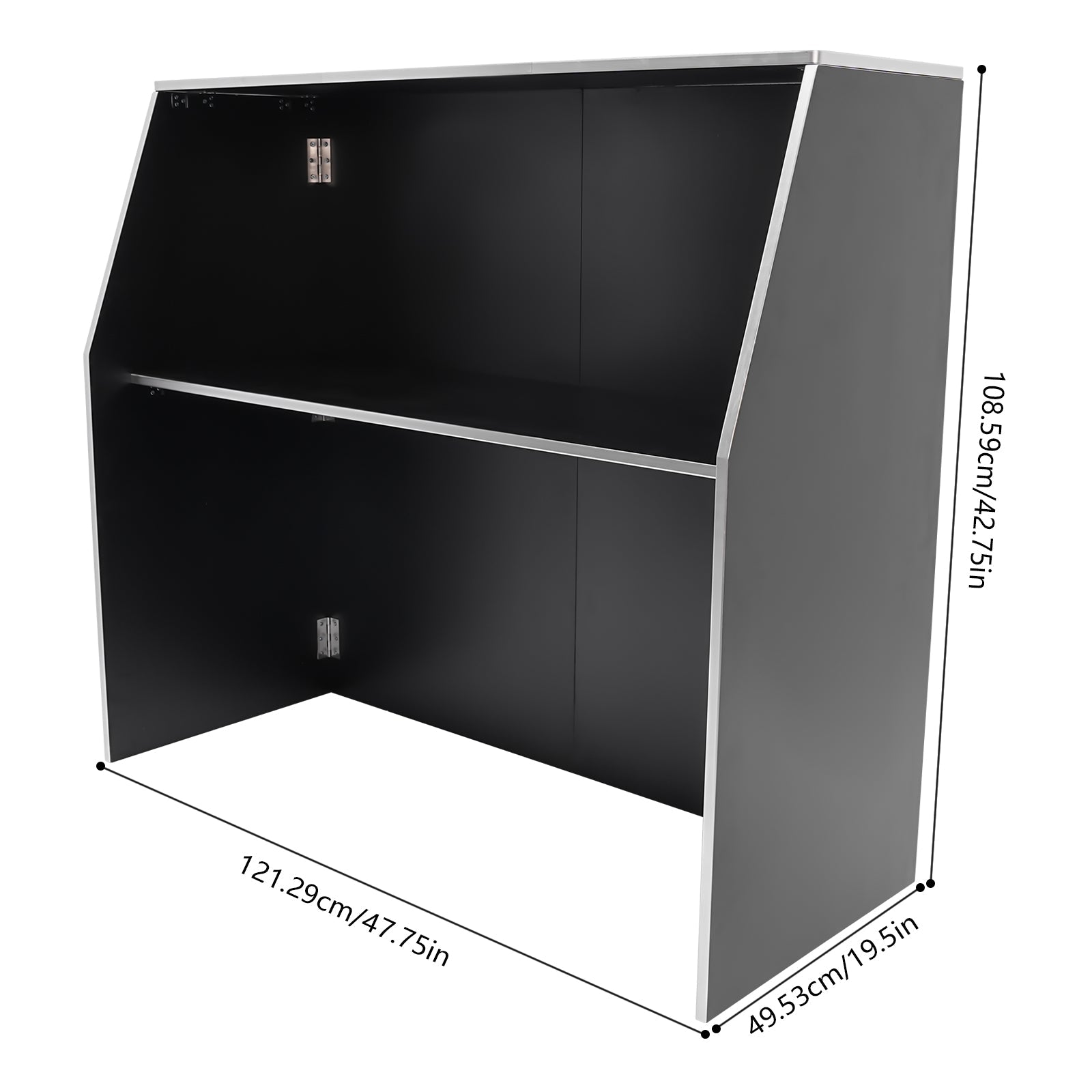 Foldable Event 19.5x47.75x42.75in bar Portable Cabinet Aluminum with Black TOOL1SHOoo Edging