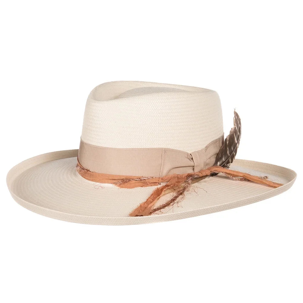 Row Peach Brim Kings Hats Natural 71/4 31/2` Band Womens Stetson Stetson