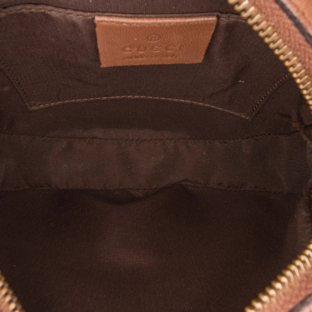 Bag Pre-Owned Unisex (Good) Round Canvas Crossbody Crossbody GG Fabric Authenticated Brown