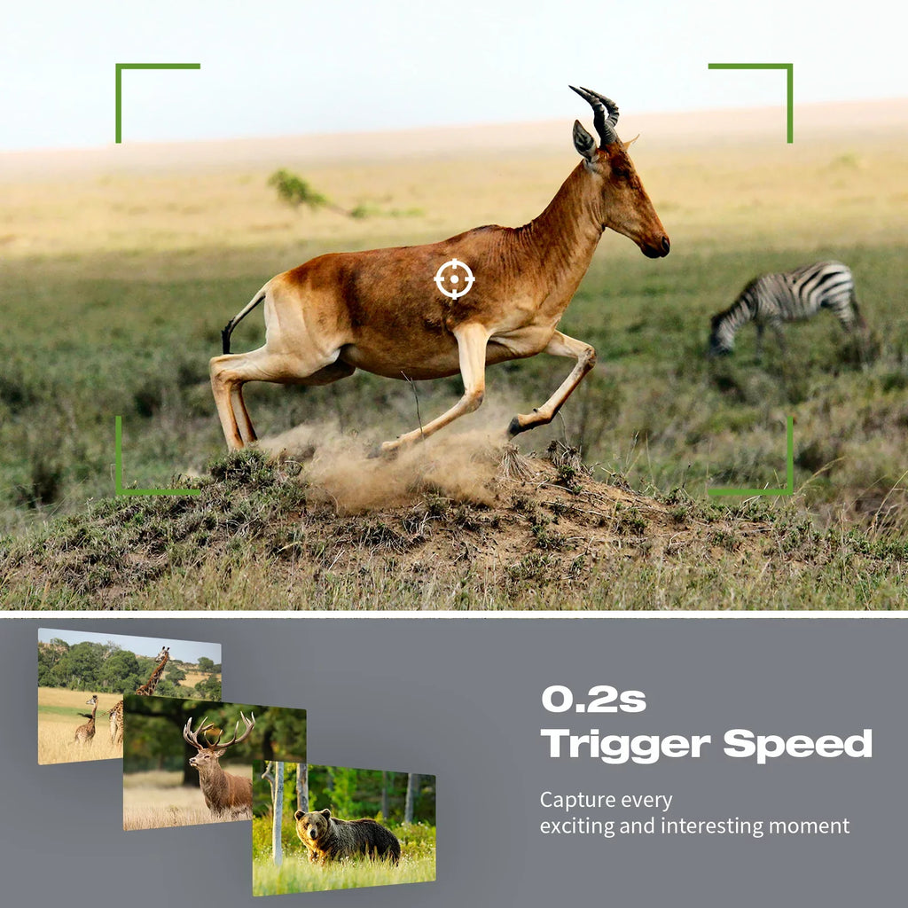 Game Camera Trail Wildlife WiFi Deer for Infrared 3PIR 42MP Waterproof 4K 2.4" Bluetooth Night Trigger Sensor IP66 Cam 0.2s Trail Camera with Monitoring Hunting LCD Vision CAMPARK