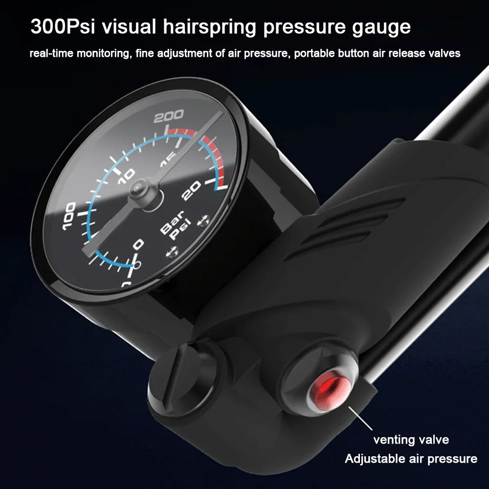 Mountain Tire Air Bike Inflator Bike Buzhi Tire Suspension Tire Tire Bike Absorber Huiop Portable Pump,300psi Tire Pump Pump Rear Pump Rear With Mountain GeevorksTire