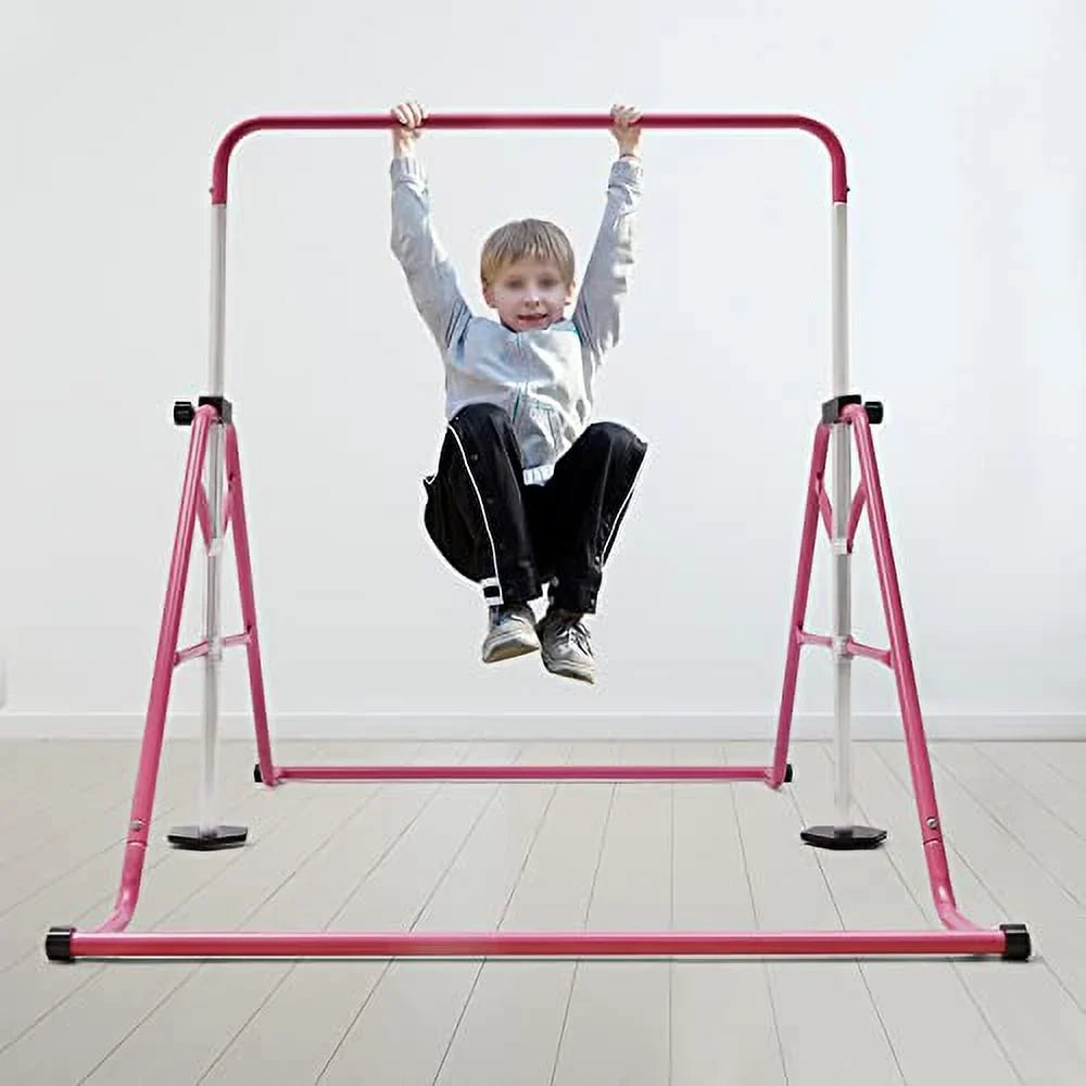 Adjustable Height Gymnastics and Gymnastics Home Adjustable Kids, for GNJINX Junior Height - Bars Horizontal Equipment Bar, Training Expandable Folding