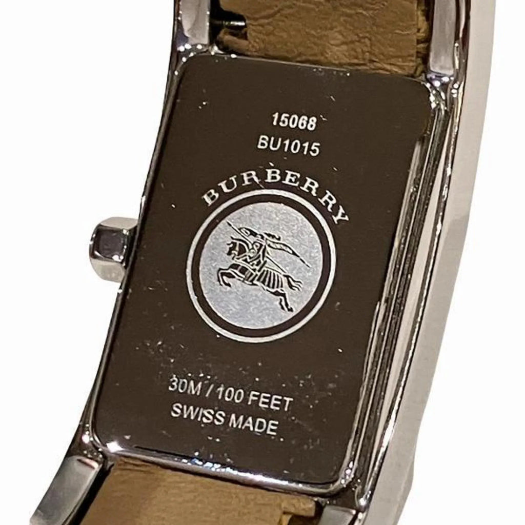 Quartz BU1015 Women's Burberry Check Watch Pre-Owned (Good) Square