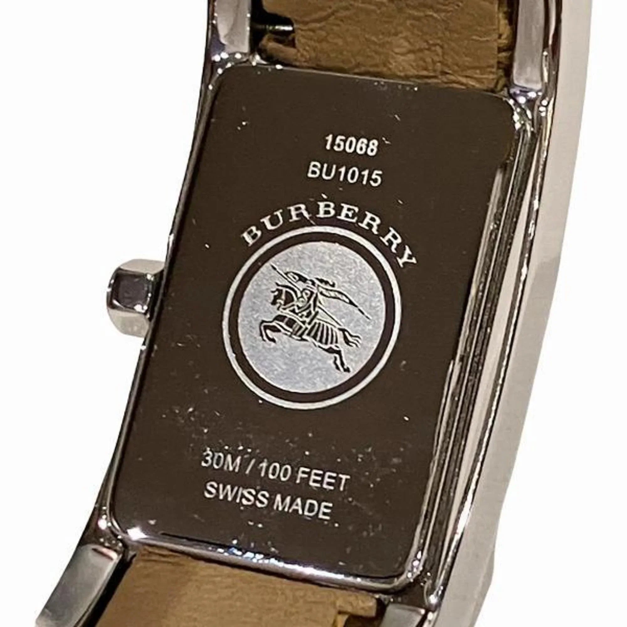 Quartz BU1015 Women's Burberry Check Watch Pre-Owned (Good) Square