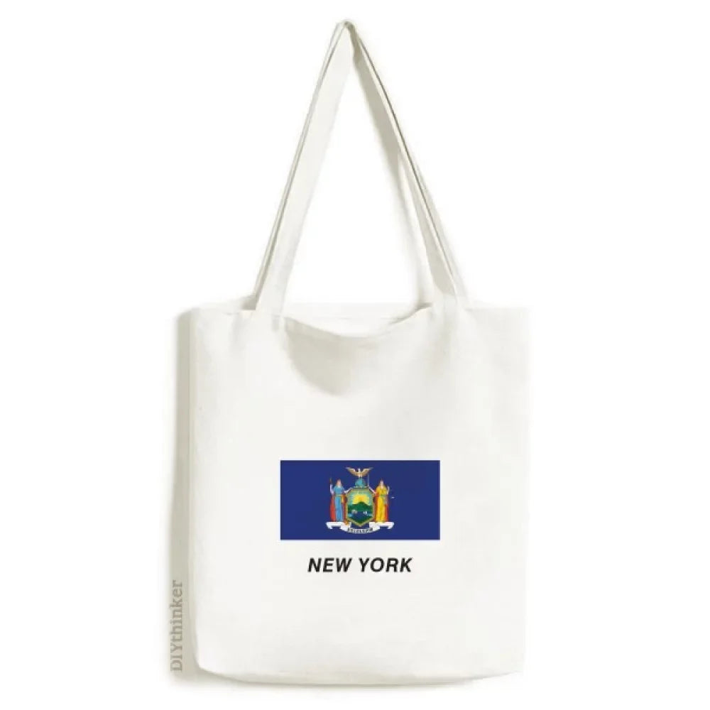 Satchel Casual Canvas Tote State York Bag New Handbag Flag Shopping Outlines
