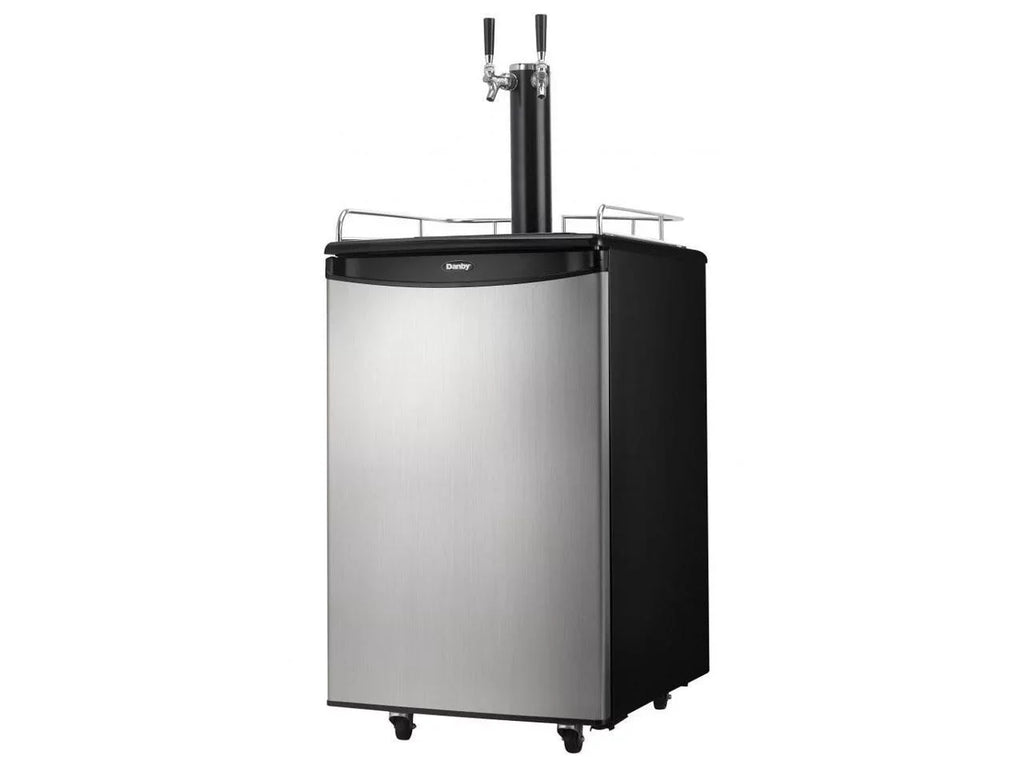 Cubic Foot Danby Beer DKC054A1BSL2DB Steel Tap Double Kegerator Dual-Top 5.4