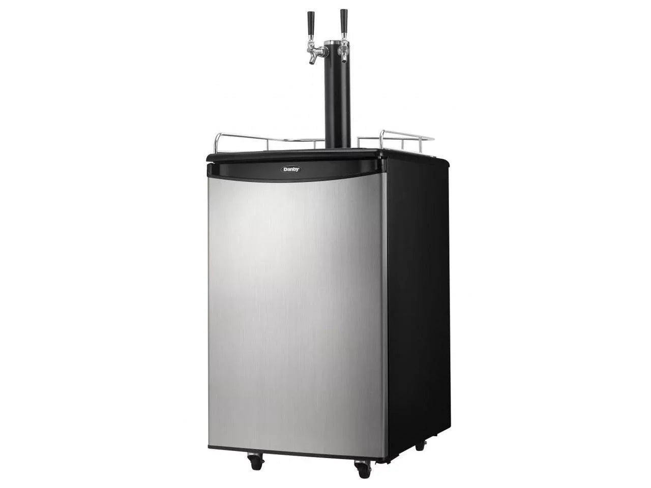 Cubic Foot Danby Beer DKC054A1BSL2DB Steel Tap Double Kegerator Dual-Top 5.4