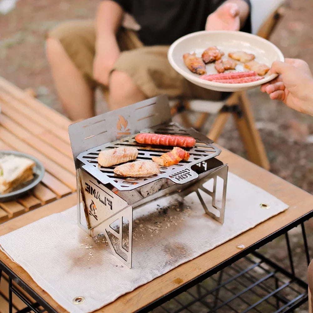 Camping Cooking Steel for Furnace, Picnic Nebublu Portable Stove BBQ Stainless