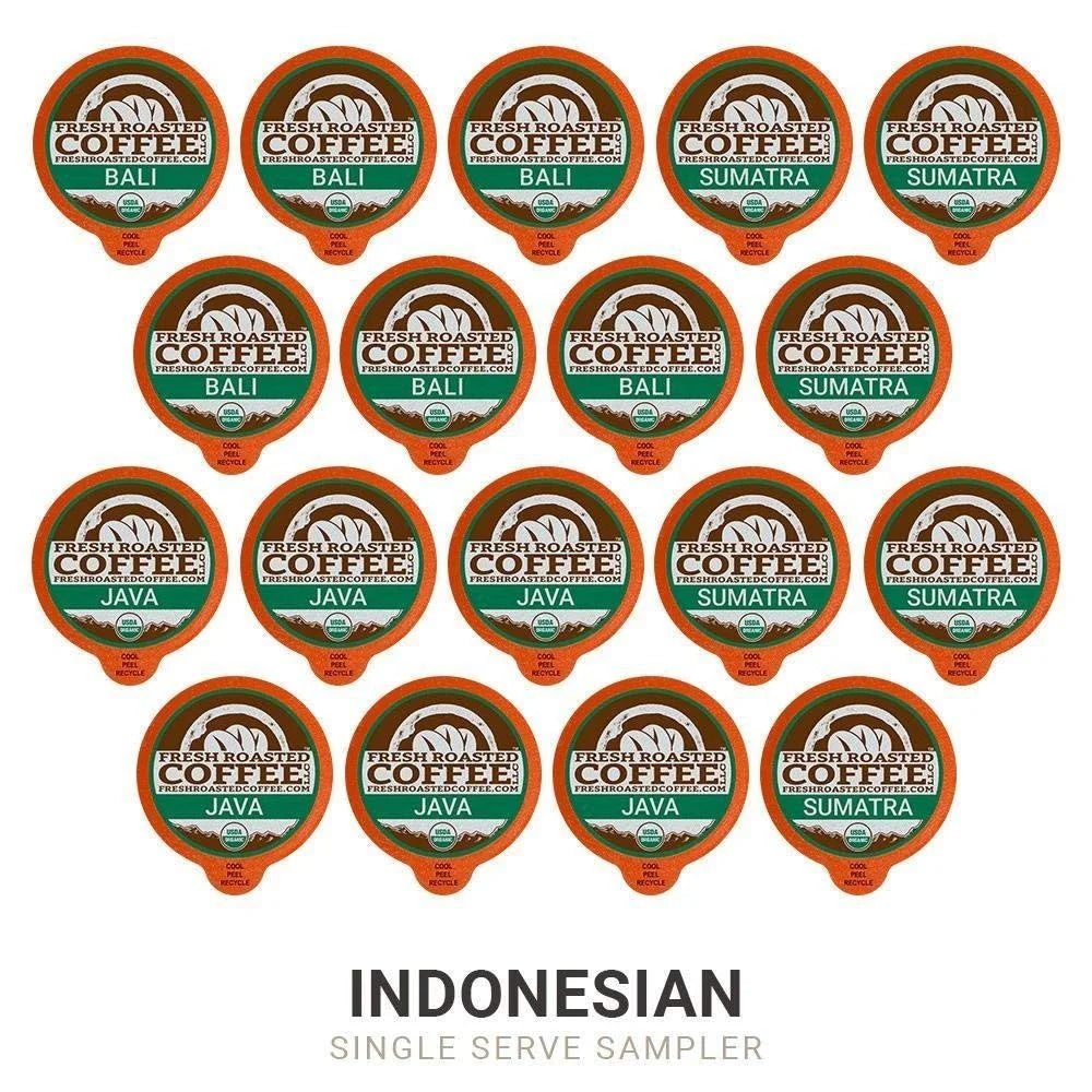 Coffee Coffee, K-Cup 72 Roasted Sampler, Count for Brewers Fresh Organic Pod Keurig