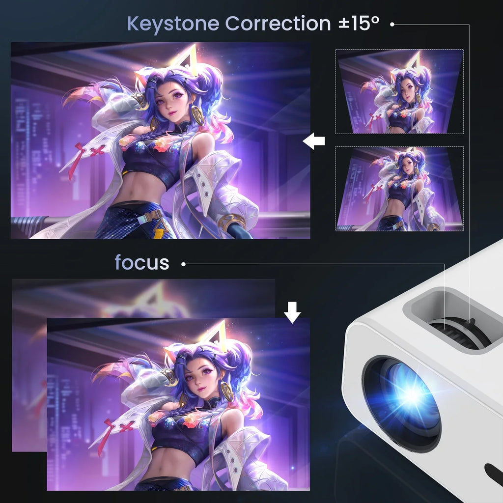 Projector AUOSHI Home , 1080P exterior , Projector For 4K Support 12000LM Projector Video Theater and with Wifi Projector Portable 5G/2.4G Mini Bluetooth, Movie