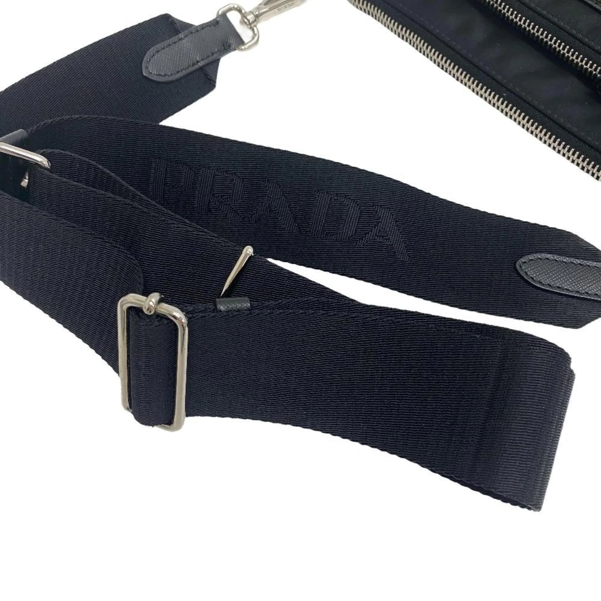 Shoulder (Good) Bag Tessuto Plate Black 1BH168 Women's PRADA Triangle Z0006302 Pre-Owned