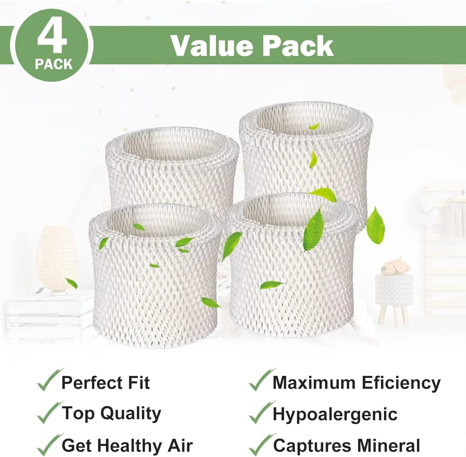 HAC-504, Humidifier A Filter Filter Humidifier FRESHLAB Honeywell HCM710, HCM-350 Compatible HEV312W, Series, 4-Pack with