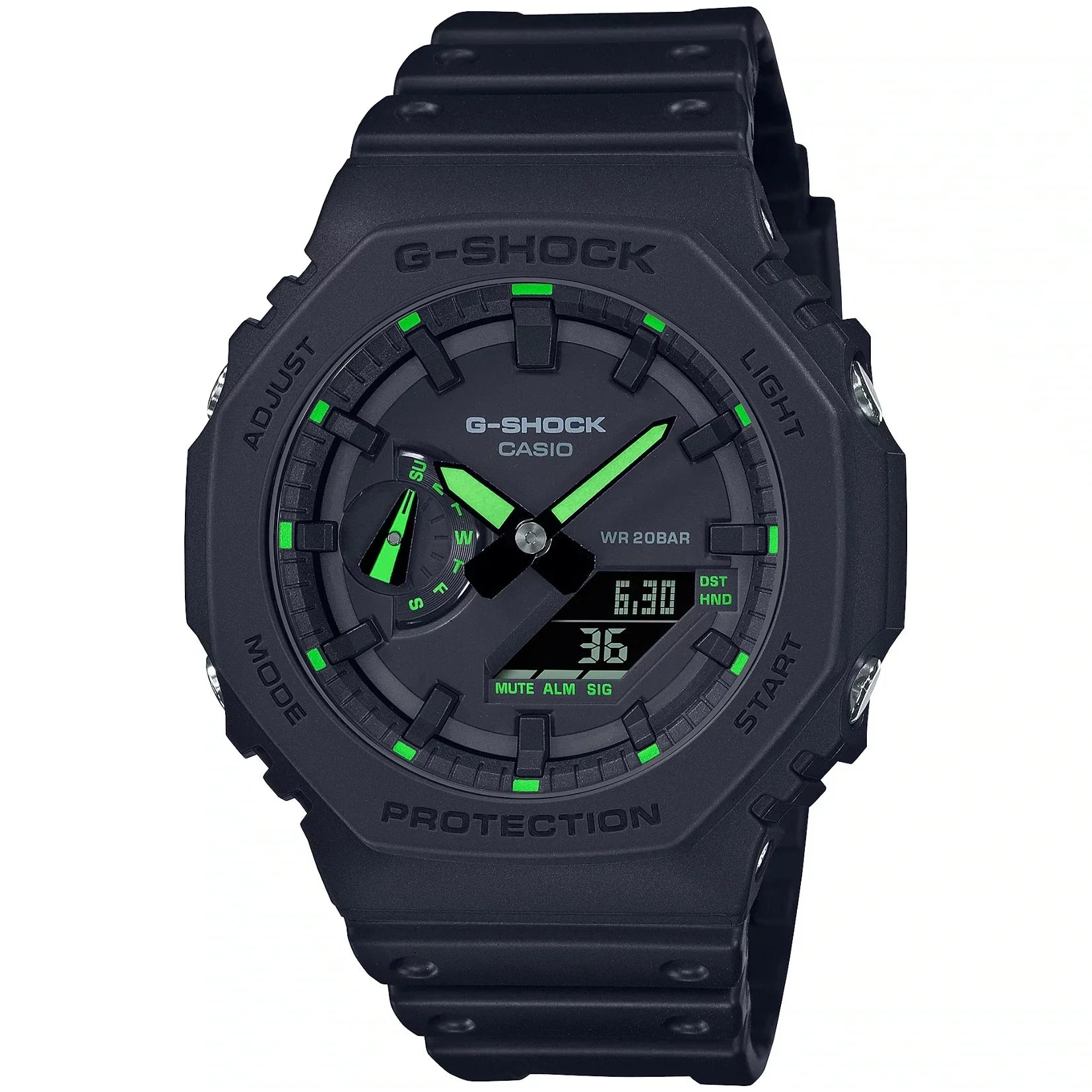 GA2100 G-Shock Black Neon Green Edition Limited