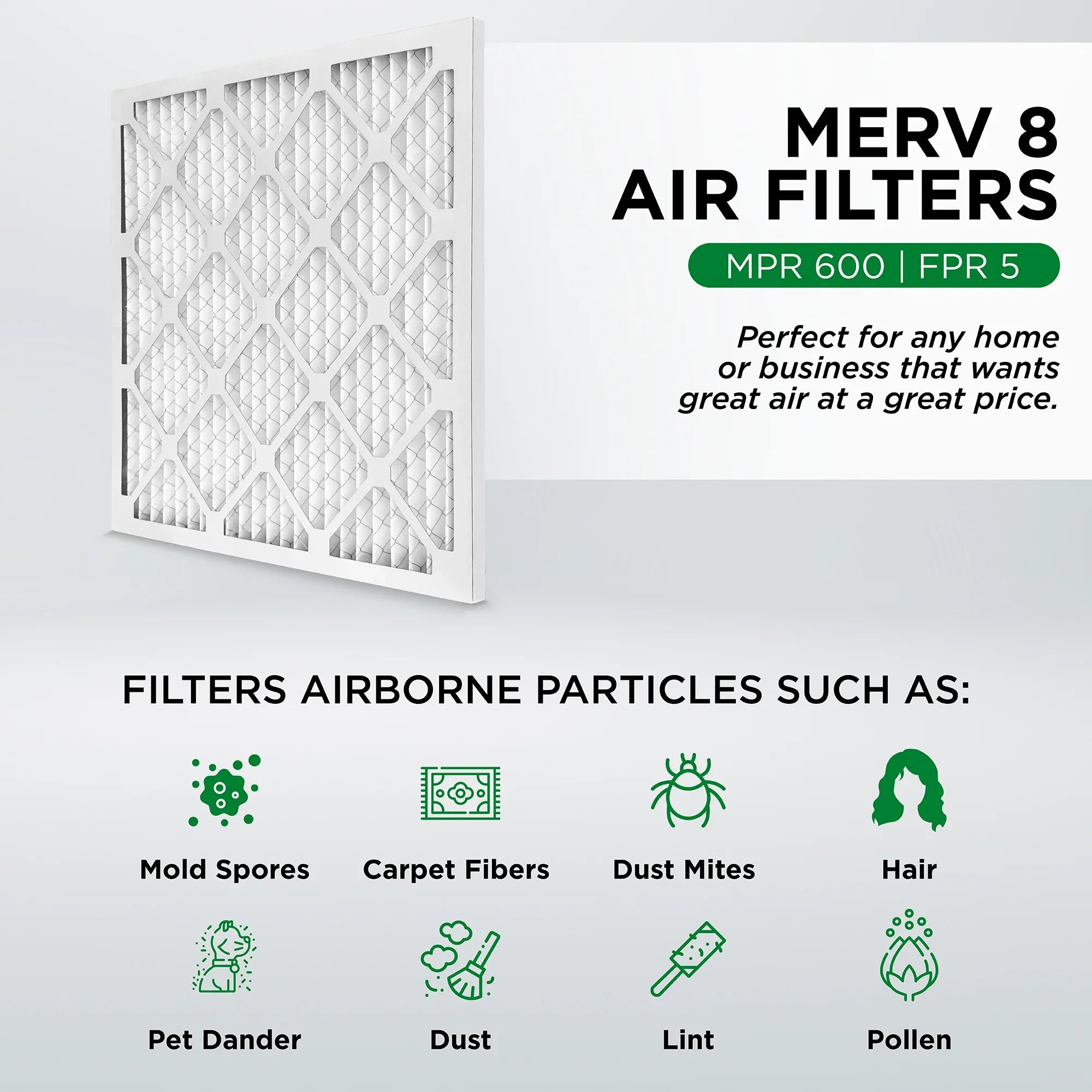 x Filters. x Quantity 6. Pamlico 20x22x1 21.75 Inches) Pleated Air dimension: 0.75 MERV Air Furnace 8 AC (Actual 19.5
