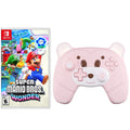 Game Disc Mario Super Nintendo Programmable, Turbo, Wireless Wonder with Jack, and Headphones Wakeup Pink, for Bros.™ Upgraded Switch Pro Controller Switch/OLED/Lite