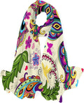 Wrap Girls Long Lightweight Hyjoy Neck Women Flowers And Butterflies Scarves Scarf for Vintage Shawl Silk