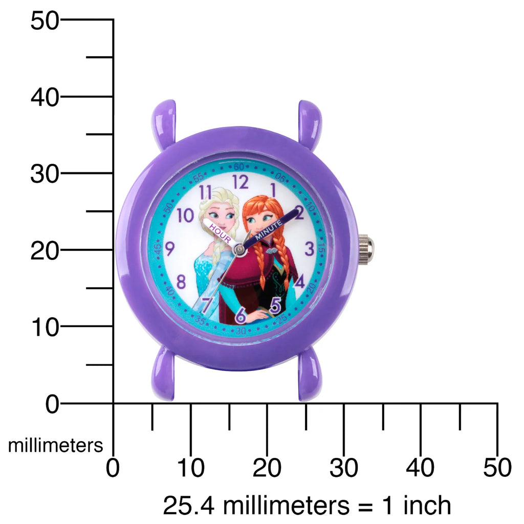 Frozen Purple Teacher Time Anna Silicon Plastic Watch, Elsa Girls' and Strap Purple