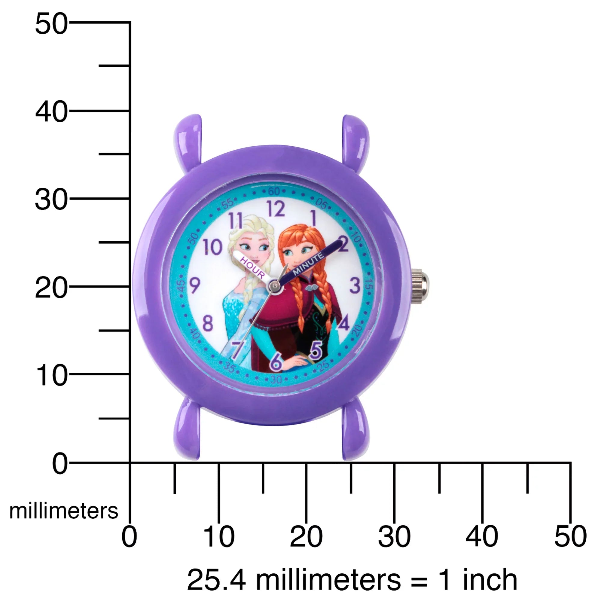 Frozen Purple Teacher Time Anna Silicon Plastic Watch, Elsa Girls' and Strap Purple